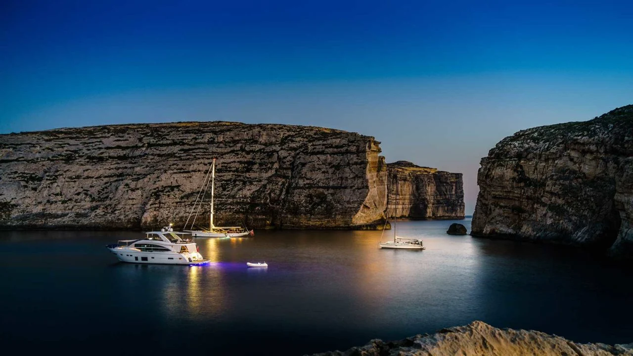Dramatic coastal cliffs and countryside in Gozo